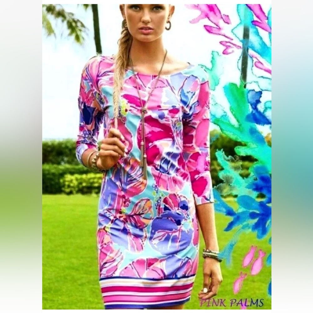 178.00 NWT LILLY PULITZER LILLA DRESS IN MULTI JAM OUT ENGINEERED